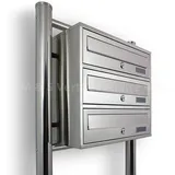 BITUXX 3er Postfach Edelstahl Silber