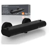 Eisl CARNEO, Wasserhahn Bad mit Thermostat, Badewannenarmatur Wasserfall, Mischbatterie Badewanne, Schwarz