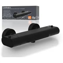 Eisl CARNEO, Wasserhahn Bad mit Thermostat, Badewannenarmatur Wasserfall, Mischbatterie Badewanne, Schwarz