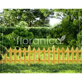 Pemicont Floranica Steckzaun Gartenzaun Kiefer 1 stk 20 x 100 cm Natur Metallstäben Begrenzungszaun Dekorative Beeteinfassung Beetumrandung