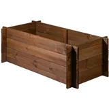 dobar Steck-Hochbeet Massivholz 117 cm x 58,5 cm x 38,5 cm Dunkelbraun FSC®