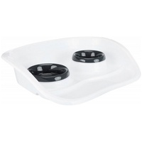 TRIXIE 24721 Napf-Set, Kunststoff, 0.25 l/ø 9 cm & 0.3 l/ø 11 cm/46 × 11 × 30 cm grey/bowls: various