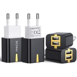 USB Netzteil Stecker, 2 Port USB Ladegerät 4er-Pack 5V / 2.1A Ladeadapter, USB-Portadapter Reise Wall Charger für iPhone 11 X 7 8,Samsung Galaxy S9/S8, Huawei, LG, Tablet, Kindle und mehr