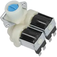 AYNEFY Wassereinlassventil, Waschmaschinen-Wasserventil, AC220V-240V Ersatz-Wassereinlass-Magnetventil Doppelkopf für Waschmaschinen