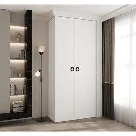 abiks möbel Drehtürenschrank COMO 110 x 245,5 x 40 cm Schwarz/Weiß