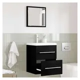 vidaXL Badezimmermöbel-Set 1-tlg. Schwarz