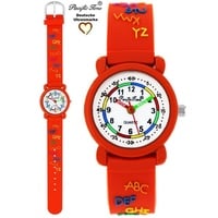 Pacific Time Quarzuhr Kinder Armbanduhr Lernuhr ABC Silikonarmband, Gratis Versand