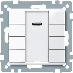 Merten 617525 Taster 4fach plus mit IR-Empfänger, aktivweiß glänzend, System M
