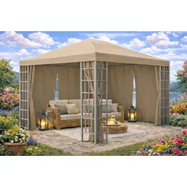 Quick Star Seitenwand Set für Pavillon 3x4 m 2 Stück Beige 3 x 4 m