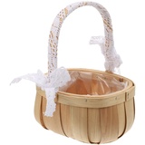 Cabilock Blumenkorb Hochzeit Körbchen Spitze Blumenmädchen Korb Streukorb Blumendeko Basket Geschenkkörbe Picknick Korb Pflanztöpfe Strand Tasche