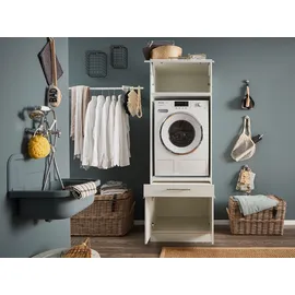 laundreezy Waschmaschinenschrank 67,5 x 200 x 67,5 cm Weiß Metall