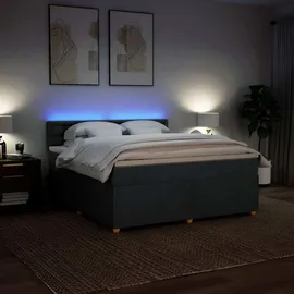 vidaXL Boxspringbett 180 x 200 cm Dunkelgrau