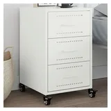 vidaXL Nachttisch Weiß 36x39x59 cm Stahl