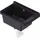 QLS Ausgussbecken 50x34 cm Kunststoff Siphon Schwarz