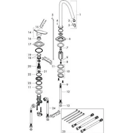 Hansgrohe Citterio M 2-Loch Waschtischmischer Edelstahl Optic