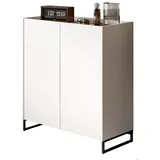 inn.furn Schuhschrank 90 x 97 x 38 cm 4 Fächer / weiß / Eiche Artisan