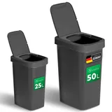 Novaliv Mülleimer 25 l Grau