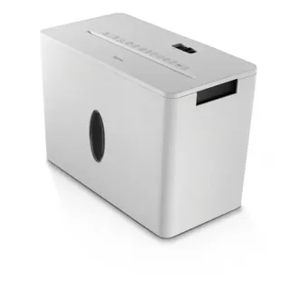 Hama Aktenvernichter Aktenvernichter Partikelschnitt (Papier + Plastik, Korb, 4 Blatt, P4), Mit Papierkorb, 4 x 33 mm Schnitzel, Automatik, Rücklauf weiß
