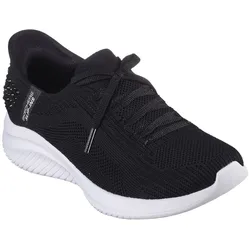 Slip-On Sneaker SKECHERS "ULTRA FLEX 3.0-SHINING GLITZ", Damen, Gr. 41, schwarz, Textil, Glitzer, sportlich, Schuhe Sneaker, Komfortschuh, Slipper, Sneaker mit coolen Glitzer-Nieten