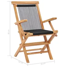 vidaXL Klappbare Gartenstühle 60,5 x 118,3 x 25,1 cm braun 2 St.