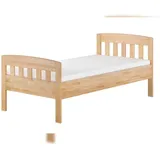 Erst-Holz Stabiles Buchen-Einzelbett Seniorenbett in zeitlosem Stil 100x200 mit wählbarem Zubehör V-60.76-10 Rollrost und Matratze inkl.