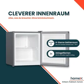 Homex Mini Gefrierschrank Silber