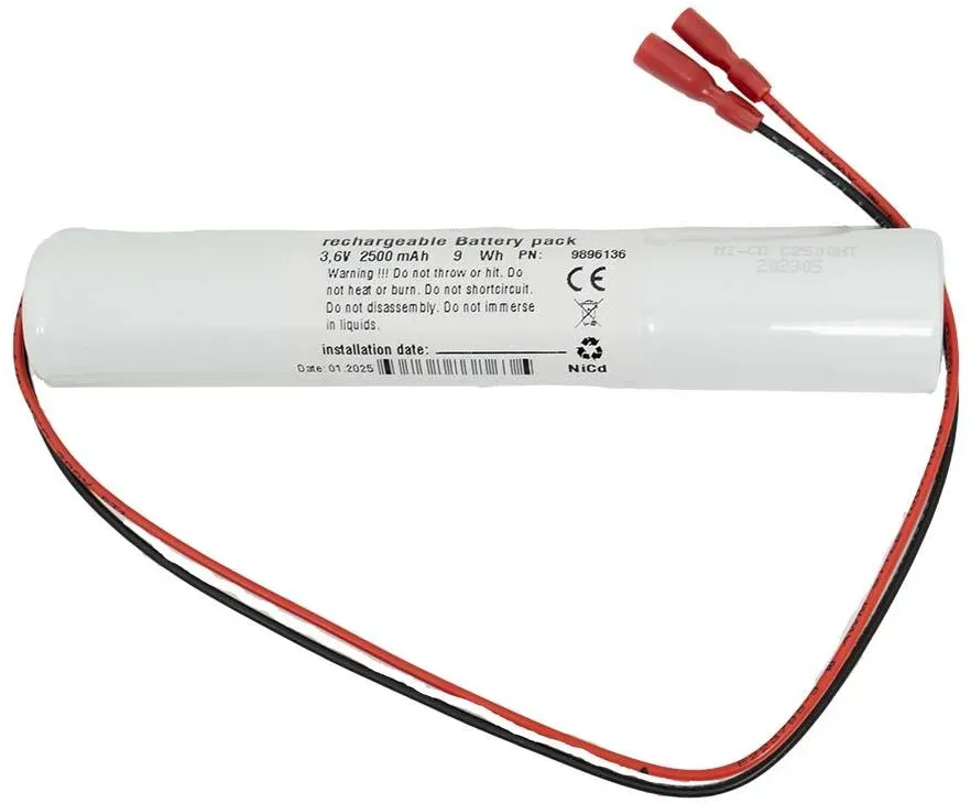 Akku Pack 3,6V 2500mAh NiCd L3x1 3xC mit 30cm Kabel und FSH +2,8/-6,3mm