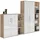 BMG Möbel Office Edition Aktenschrank 257 x 186 x 33 cm Eiche Sonoma/Weiß Hochglanz