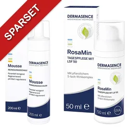 Dermasence Mousse Reinigungsschaum 200 ml + RosaMin Tagespflege LSF 50 50 ml
