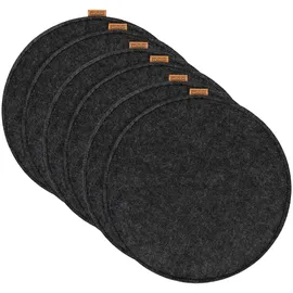 MIQIO 6 er Set Sitzkissen 6 Sitzauflage mit Antirutschnoppen Ø 40 cm
