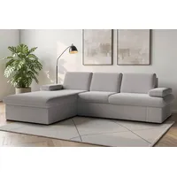 sit&more Ecksofa SIT & MORE "Moreno L-Form, B: 247 cm", grau (hellgrau), B:247cm H:82cm T:171cm, 95% Polyester, 5% Polyamid, Sofas, Ecksofa, mit Armteilverstellung, optional Bettfunktion