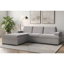 sit&more Ecksofa SIT & MORE "Moreno L-Form, B: 247 cm", grau (hellgrau), B:247cm H:82cm T:171cm, 95% Polyester, 5% Polyamid, Sofas, Ecksofa, mit Armteilverstellung, optional Bettfunktion