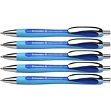 Schneider 132503 Slider Rave XB Kugelschreiber (Strichstärke: XB, dokumentenechte Mine, Made in Germany) 5 Stück, Schreibfarbe: blau