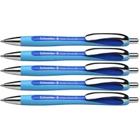 Schneider 132503 Slider Rave XB Kugelschreiber (Strichstärke: XB, dokumentenechte Mine, Made in Germany) 5 Stück, Schreibfarbe: blau