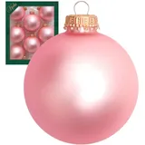 Krebs Glas Lauscha Weihnachtskugeln Uni-Design Rosalie Rosa, 7cm