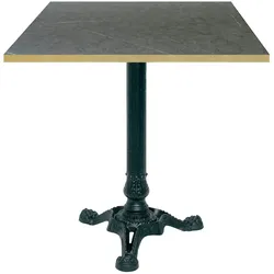 Restootab Tisch Bistrot 70x70cm - Modell Marquina mit messingfarbenen Kanten
