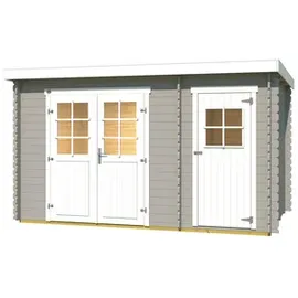 Weka Gartenhaus 254 3,90 x 2,44 m Hellgrau