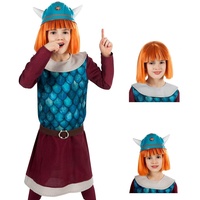 Maskworld Wickie der schlaue Wikinger-Junge - Komplett-Kinder-Kostüm mit Perücke und Helm - 6-teilig - Karneval-Verkleidung (98-104)