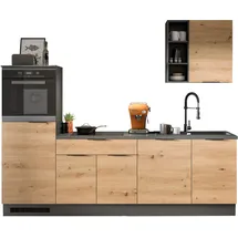 kochstation Küchenzeile KS-Lulea 260 cm schwarz