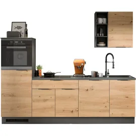 kochstation Küchenzeile KS-Lulea 260 cm schwarz