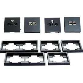 McPower Schalter und Steckdosen Set McPower Shallow Multimedia 18-teilig, anthrazit
