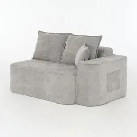 stilvora Klassisches Sofa 2-sitzer Loungesofa mit Seitentaschen und Kissen, Voll Gepolstert ohne Montage, Chenille Grau
