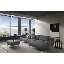 Designwerk Eckcouch Polyester 3-Sitzer Grau