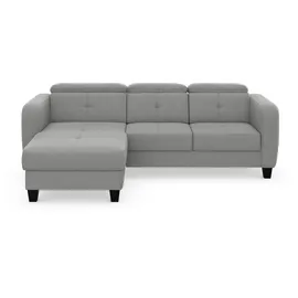 sit&more Ecksofa SIT & MORE "Belluci L-Form", grau, B:247cm H:85cm T:170cm, Sofas, Ecksofa, inklusive Federkern, wahlweise mit Bettfunktion und Bettkasten