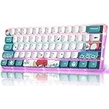 MIHIYIRY Mechanische Gaming-Tastatur 60 % mit roten Schaltern 61 Tasten mechanische Tastatur RGB Backlit, Compact Mini USB Wired Tastatur für WIN/Mac/PC