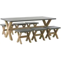 Beliani Olbia Set 7-tlg. Grau/Braun