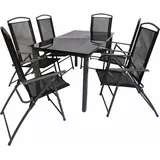 VCM Garten-Essgruppe 7-tlg. Tisch 140 x 80 cm 918156