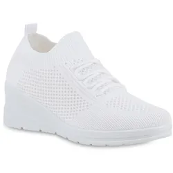 Damen Sneaker Wedges in Weiss