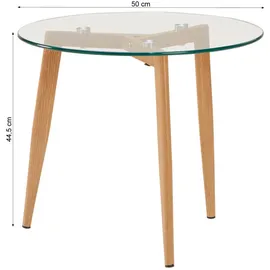 Homestyle4u Beistelltisch Glas Rund 2 er Set 50x45x50 in Braun Ø Gr.: onesize