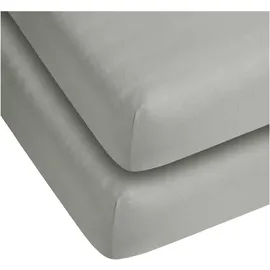 ASPERO Spannbettlaken Baumwolle-Jersey 140 x 200 cm grau 2 St.